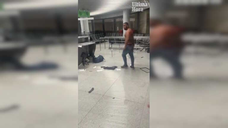 Επιβάτης της Ryanair τα έσπασε στο αεροδρόμιο της Πάλμα επειδή έχασε την πτήση του - Βίντεο που φαίνεται σε αμόκ